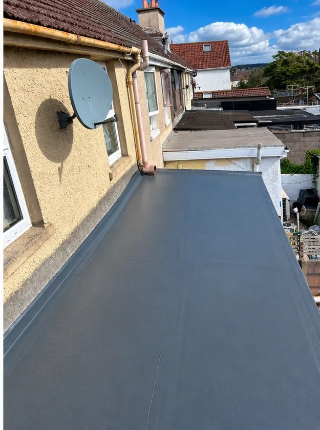 Finished flat roof covering on a Cork home after refurbishment by A&C